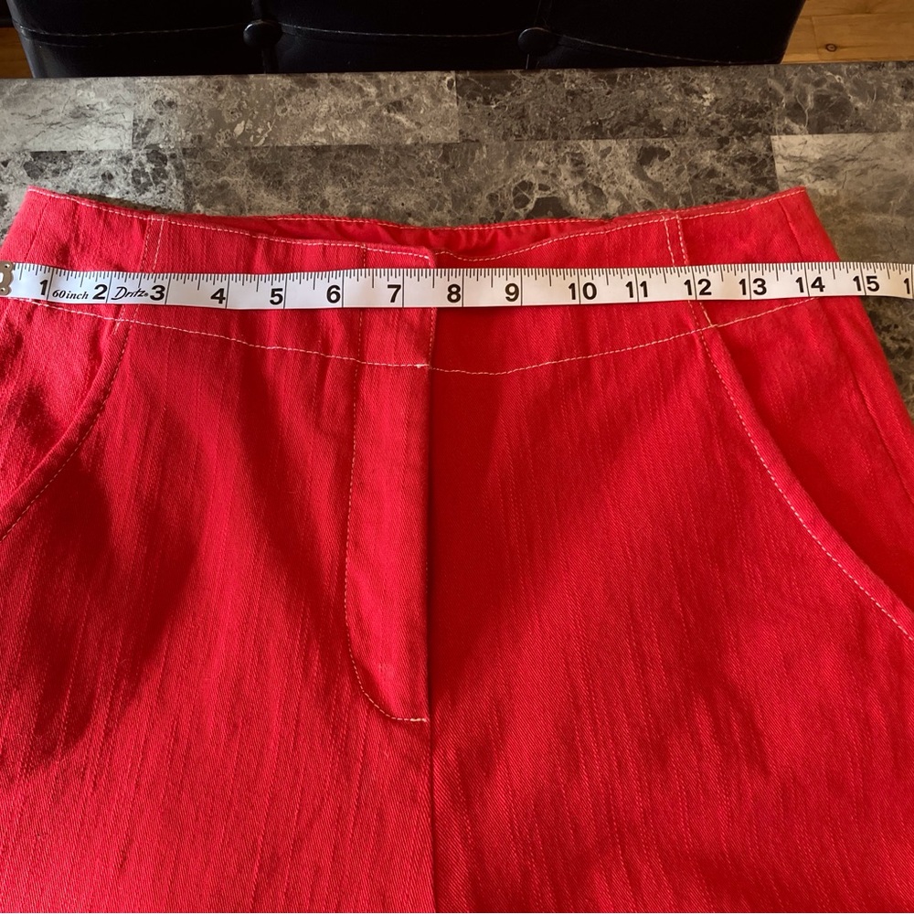 Apple Red ASTR Wide Leg Casual Cropped Pant Stretch Denim Preppy Travel Size MED - Picture 8 of 15
